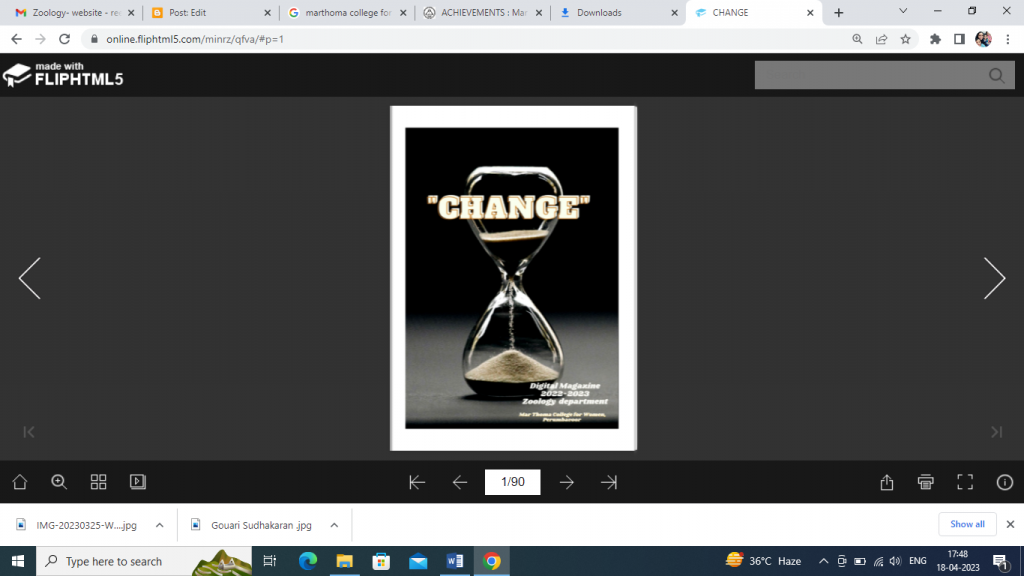 Department of Zoology Digital Magazine 2022-23 “Change”